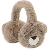 POMIJIAN Kids Winter Ear Muffs Fuzzy Foldable Earmuffs Girls Soft Fluffy Ear Warmer Boys Toddler Cute Ear Cover for Cold