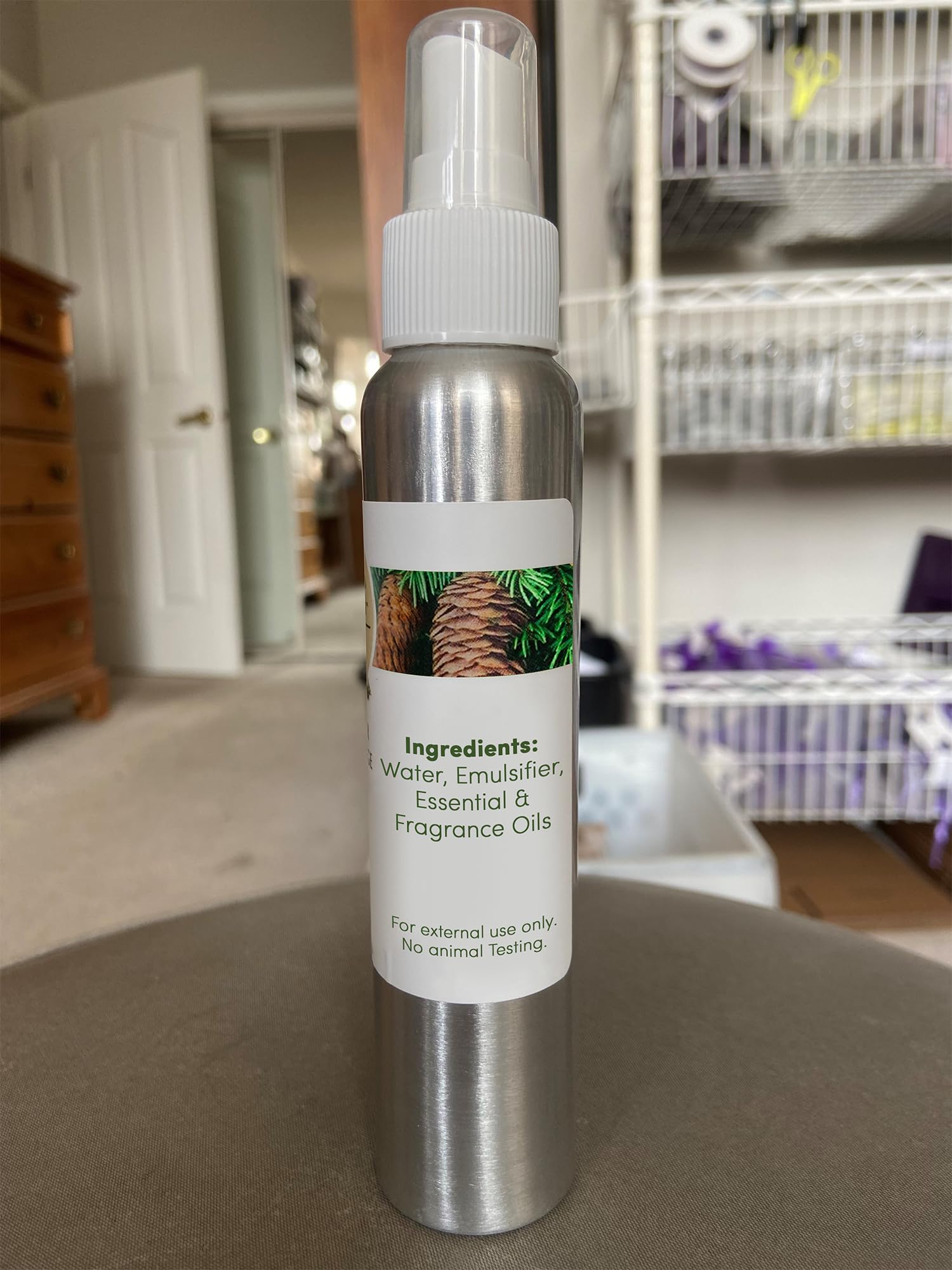 Victoria's Lavender Room Spray, All Natural Home Atmosphere Essential Oil Concentrated Room Spray Air Freshener, Bathroom Odor Eliminator, Luxury Spray Made in the USA, Lavender & Fir - 1 Pk (4 Fl Oz)