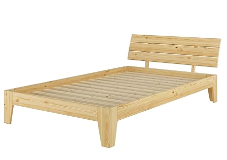 Einzelbett Kieferbett natur Massivholz Jugendbett Futonbett 120x200 mit Rollrost 60.62-12