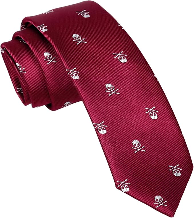 Enjoymore El cráneo del ancho de los hombres 6CM model corbatas (Maroon)