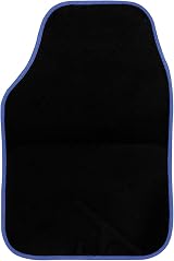 Streetwize Velour Car Floor Mat Set Black 4 Pcs Anti-Slip with Blue Binding view 3