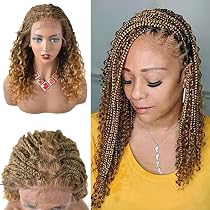 Amazon.com : FACE MIRACLE Curly Braided Lace Front Wigs for Women ...