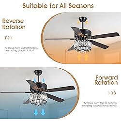 Kviflon Chandelier Ceiling Fans with Lights - 52