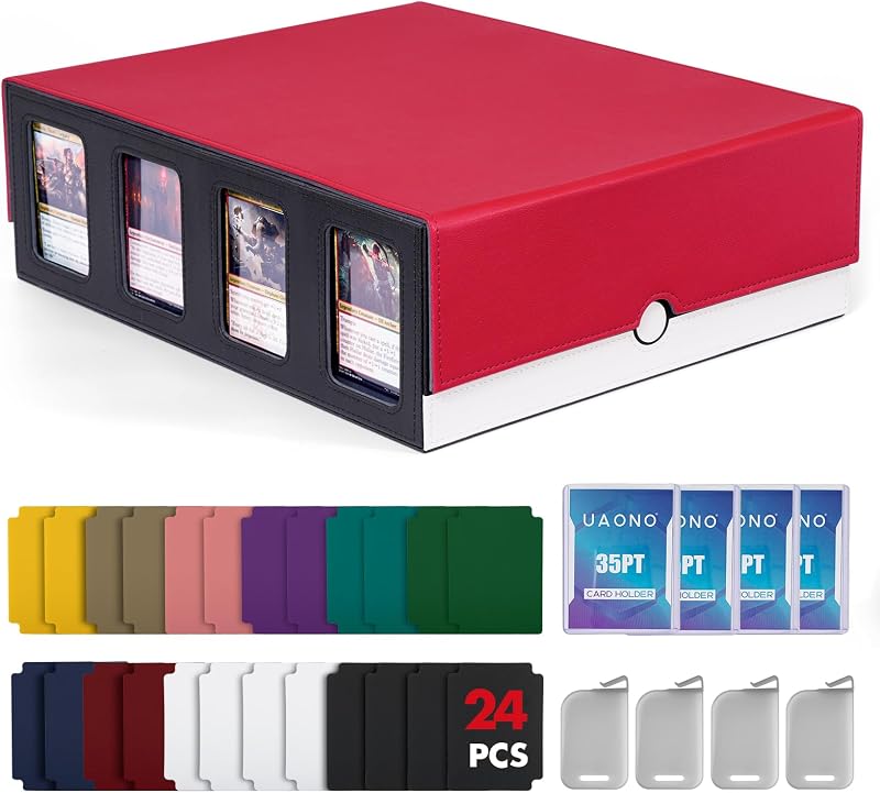 UAONO Trading Card Storage Box Commander Display 2400+ Deck Box PU Leather
