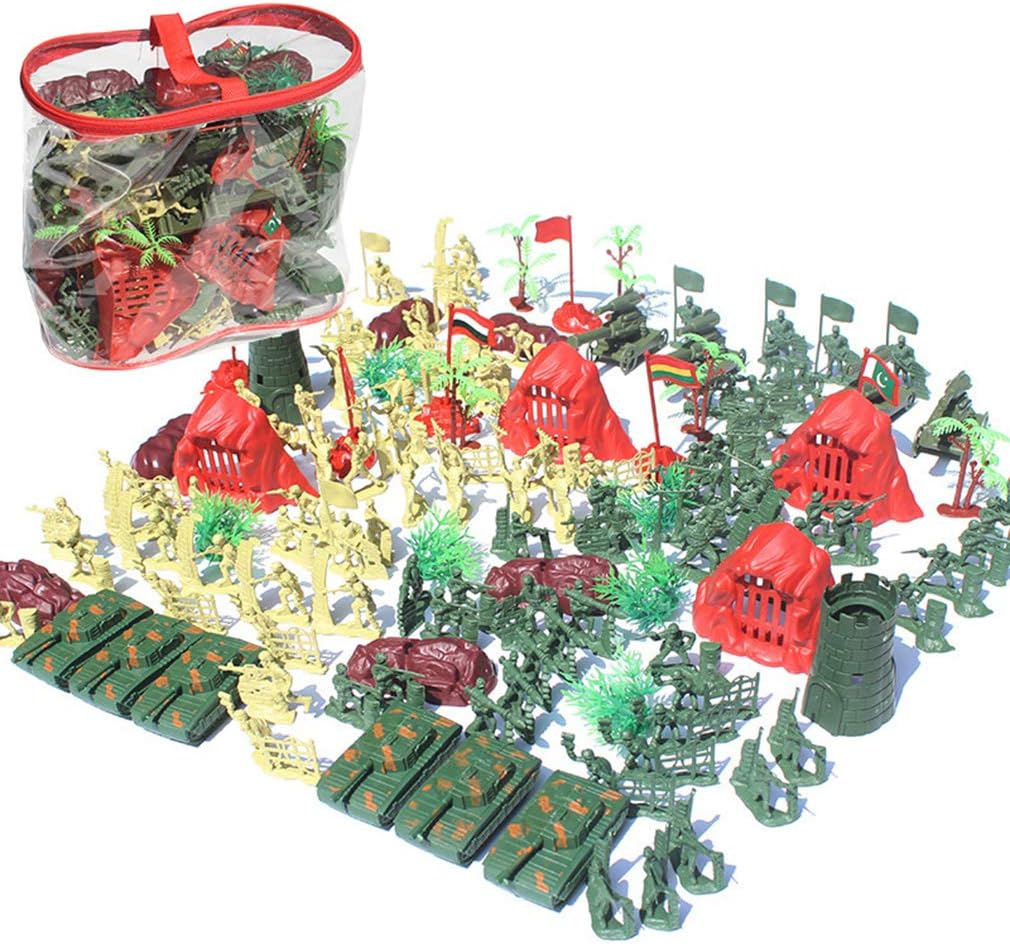 LGRQWER 140 Pieces of Field Soldier Military Soldier Playset Army Men Combat Model Action Figures Toy Set,Suitable for Boys And Girls