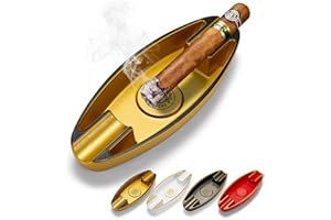 CIGARWONG Cigar Ashtray with 2 Cigar Holder Portable Travel Ashtray Unique for Outdoors Indoors