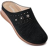 Goldnut Closed Toe Clogs for Women Slip-On Mules: Comfortable Women's Mule & Clog with Carved Floral Design