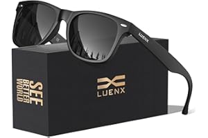 LUENX Polarized Sunglasses for Men Women Square Frame - UV 400 Protection 54MM