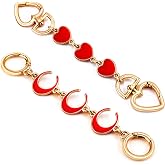 2Pcs Bag Extender Chain Heart Moon Purse Strap Extenders for Handbags Purse Extender Chain Gold Chain Purse Strap Replacement Red Purse Accessories Bag Charms for Handbags Purse Making Supplies