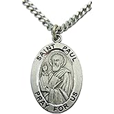 Westman Works St Paul Solid Pewter Patron Saint Medal One Inch with Stainless Steel Chain