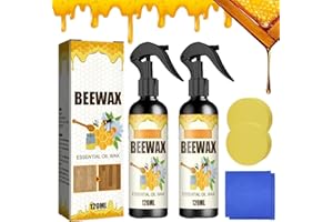 Iwotegen 2PCS Natural Beeswax Spray, The Original Beeswax Spray Cleaner, Beeswax Furniture Polish, Beeswax Polish Spray Used to care for wood furniture floors, Tables, Cabinets