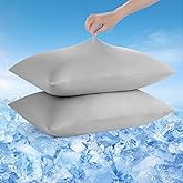 Avolare Cooling Pillow Cases King Size Set of 2,Arc-Chill 3.0(Q-Max>0.5) Cooling Pillowcases for Hot Sleepers,Breathable & Stretchy Fabric,Soft for Hair Skin, Zipper Pillow Cases,Grey