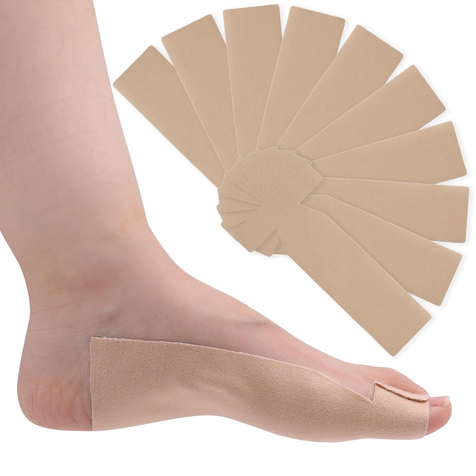 Photo 1 of 10Pcs of Turf Toe T-Straps - Moleskin Splints for Big Toe Injuries - Adhesive Toe Straighteners Turf Toe Wrap Elastic Tape