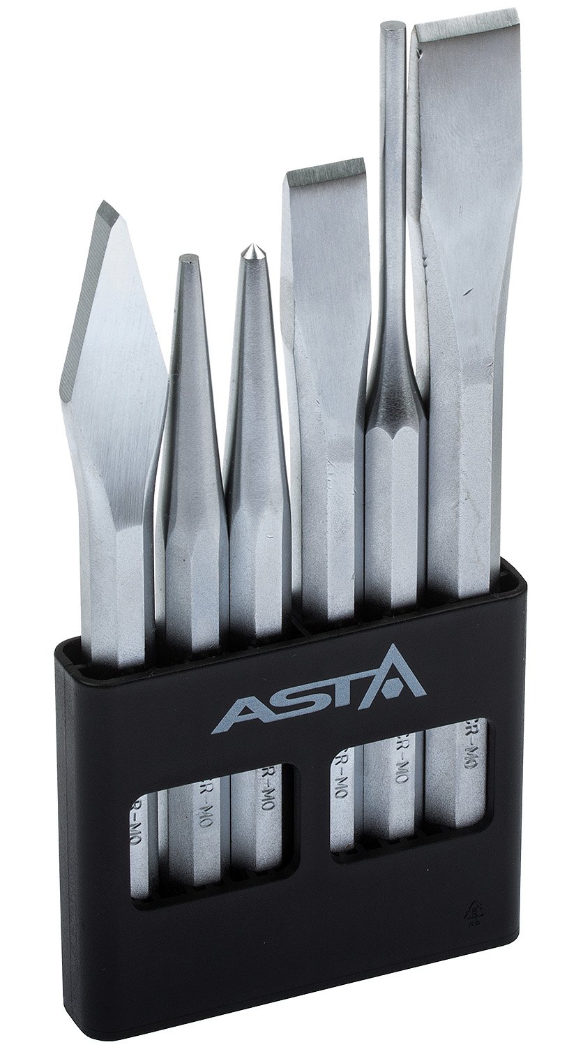 6pc Large Heavy Duty Cr-Mo Material Chisel Pin Punch Garage Tool Set ASTA UK New