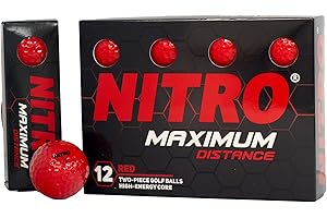 NITRO Maximum Distance 12 Pack Red Golf Balls