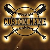 Personalized Name 7 Colors Baseball lamp Custom Baseball Wall Art Night Light LED Name Sign Gift for Men Sports Lover