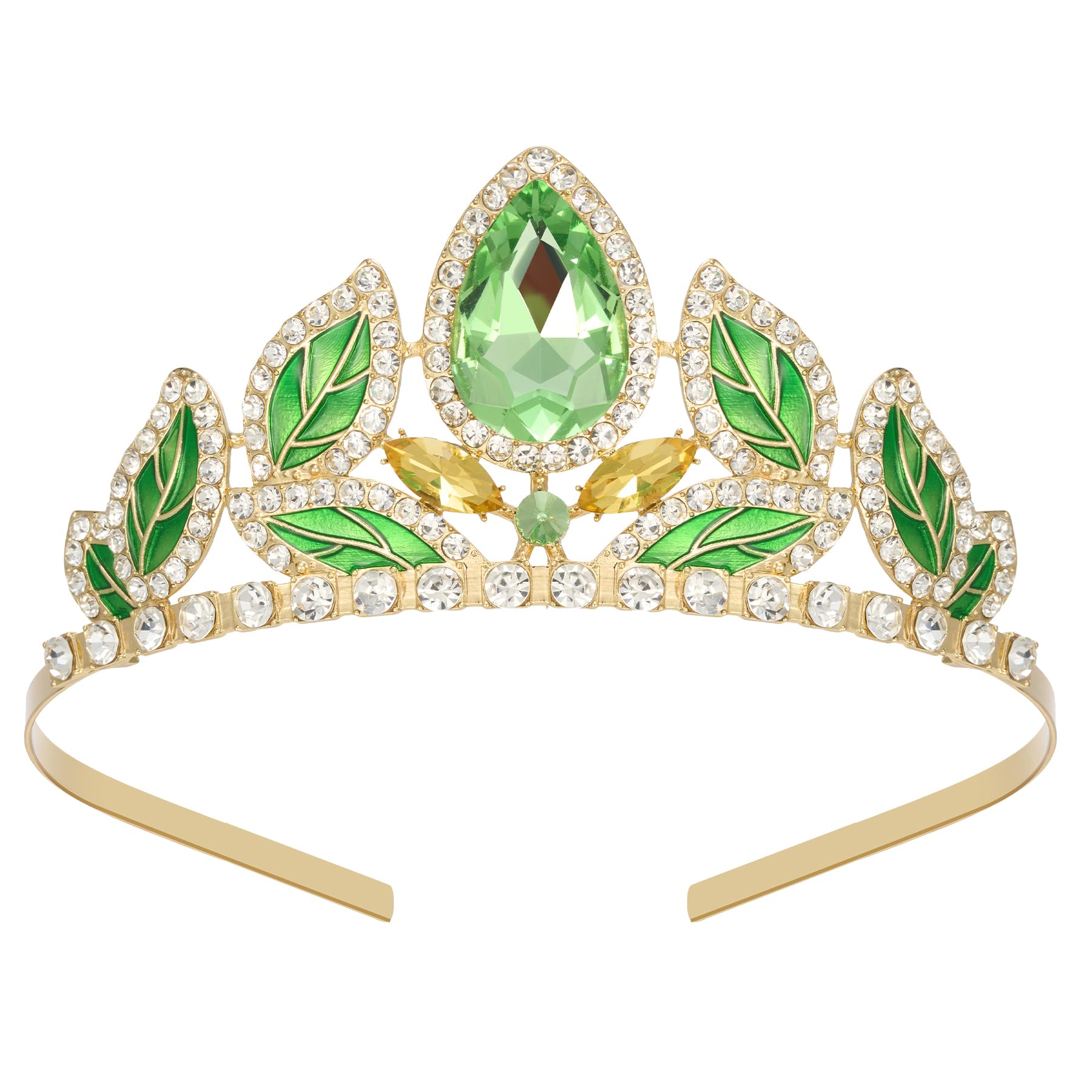 Photo 1 of SWEETV Princess Tiara for Little girls, Girls Princess Green Crystal Tiara Crown Headband Birthday Party Prom Costume Cosplay Accessories Gift Halloween,Hairpiece for Girls Toddler Kids Baby, Tiana