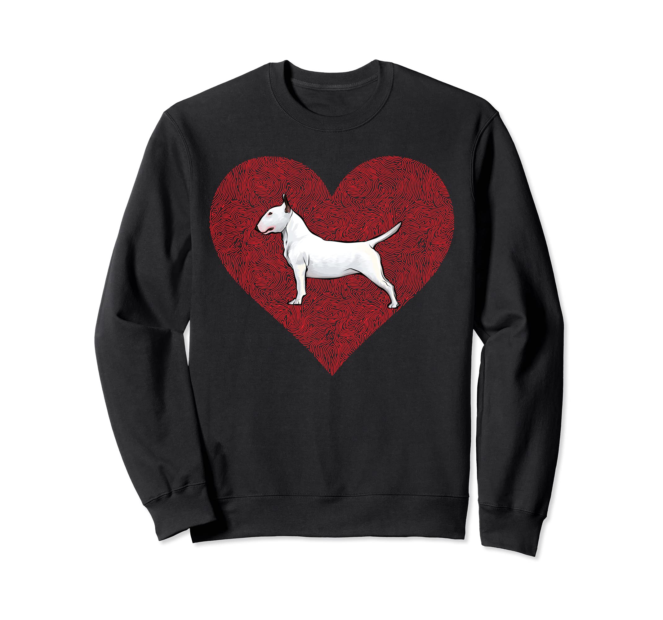 Bull Terrier Valentines Day Dog Love Fingerprint Sweatshirt