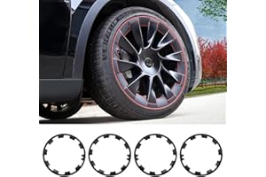 Rim Protector for Tesla Model Y 20 Inches Wheels, SUMK Integrated ABS Rim Hubcaps Cover Protection Accessories, Tesla Model Y 20 inch Wheel Rim Protectors 4pcs (Black)