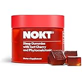 NOKT Sleep Gummies - Tart Cherry & Vegan Melatonin, Sugar-Free, Gluten-Free, Nutritional Supplement, 30 Gummies, Tart Cherry Flavor, Gummy Form, Deep Restorative Sleep Support