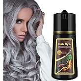 Fvquhvo Silver Gray Hair Dye Shampoo, Hair Color Shampoo for Women Men, Silver Hair Shampoo, Champu Para Canas, Works in Minutes, Long Lasting Natural Color, Easy to Use, 16.90 Fl Oz