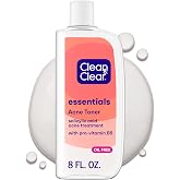 Clean &amp; Clear Essentials Oil-Free Acne Toner, 2% Salicylic Acid, 8 fl oz | Acne Treatment with Pro-Vitamin B5, Deep Pore Facial Toner, For Blackheads &amp; Pimples, Fragrance Free