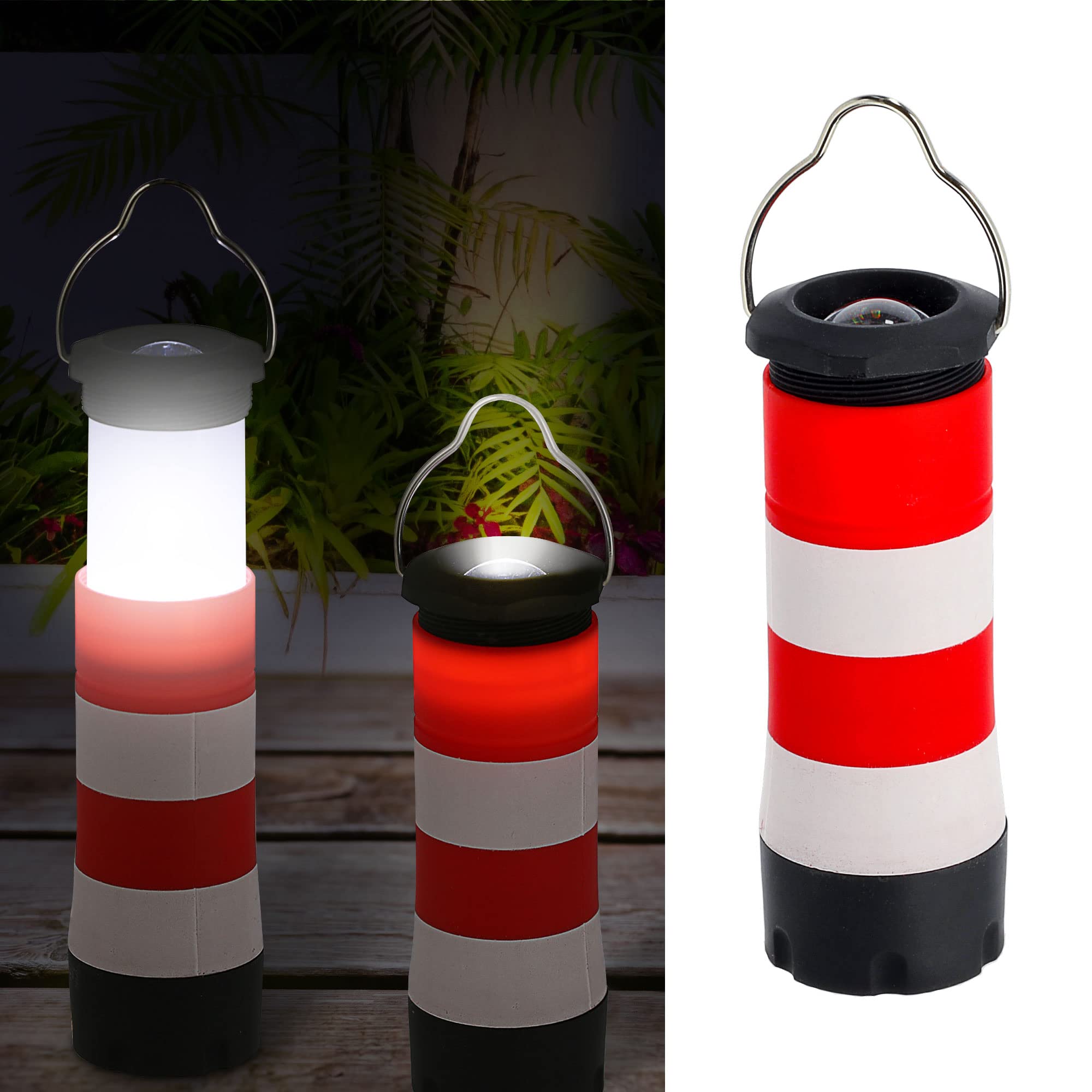 Cepewa 3-in-1 torch lighthouse │ multifunctional lamp table lamp pendant lamp │ lamp extendable zoom function (1 x torch lighthouse)