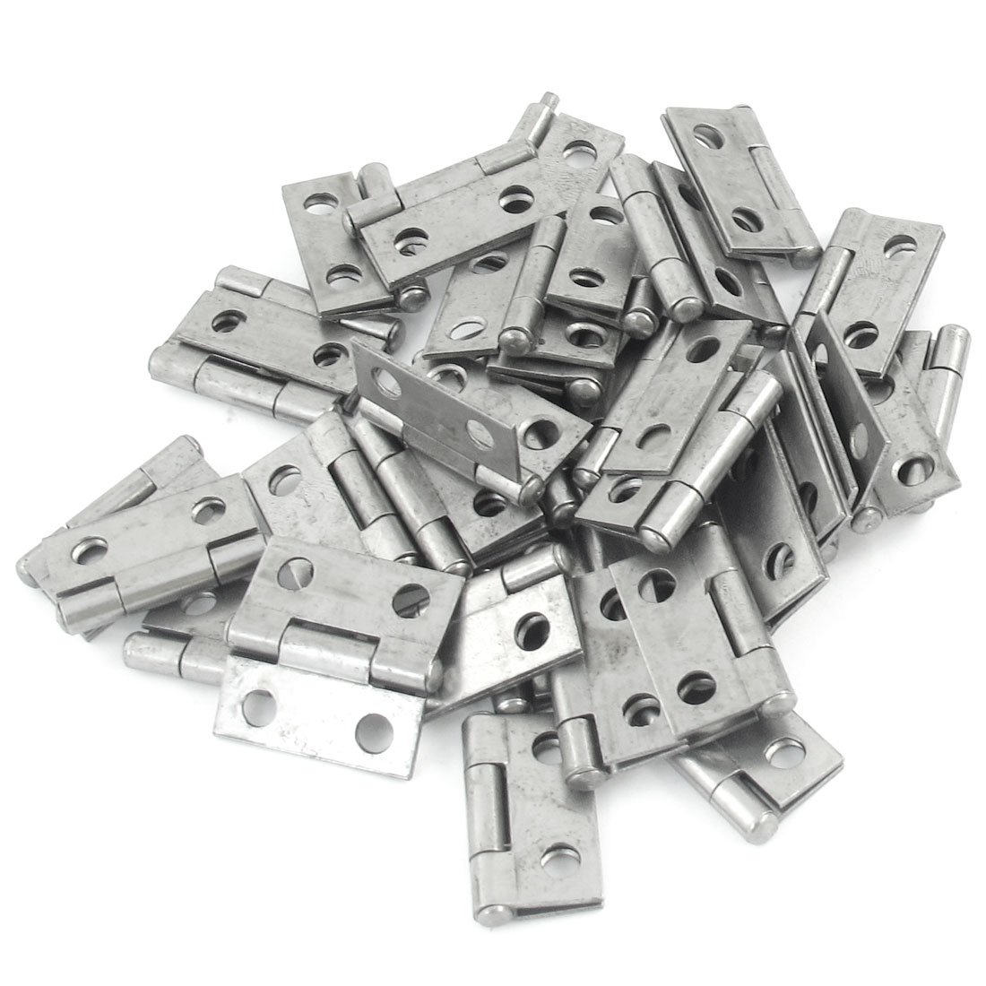 Sourcingmap 40 Pcs 1" Long Silver Tone Metal Cabinets Window Doors Hinges