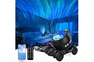 ENOKIK Northern Light Projector, Aurora Star Projector Built-in Bluetooth Speaker, White Noise Machine for Kids Adults, Galaxy Light for Bedroom/Ceiling/Party/Gift (Black)