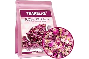 TEARELAE - Dried Rose Petals - 1.3oz/37g - Top-Grade Pure Natural Edible Rose Flowers - Use for Tisanes, Baking, Candle Makin