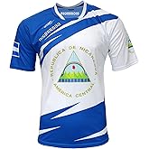 ARZA Sports Men’s Nicaragua‑Inspired Soccer Fan Jersey – Blue/White Short Sleeve Performance Shirt