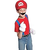 Disguise Nintendo Super Mario Brothers Mario Child Hat and Mustache, One Size Child