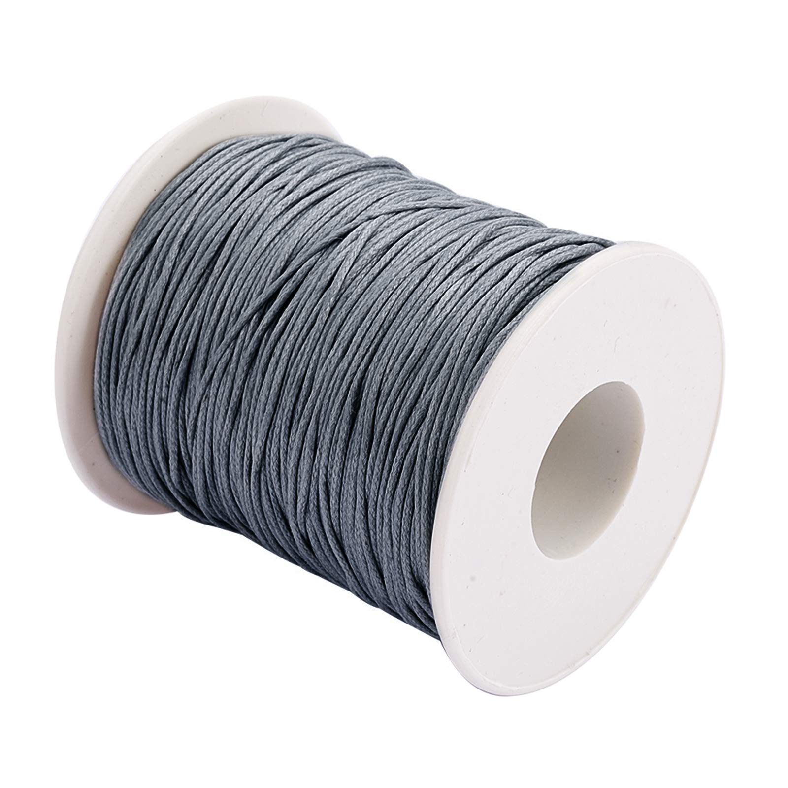 Pandahall Waxed Cotton Thread Cord 1 mm Grey (grey 1)