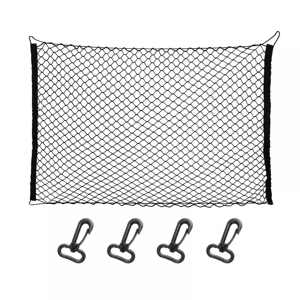 DONGKER Dog Car Barrier Net,Car Pet Lock Safety Net Pet Travel Barrier Mesh Guard with 4 Hook for SUV Car Dividing Pet