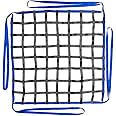 Safety Cargo Lifting Net Straps, Flat Nylon Sling Hoisting Net, Loading Heavy Objects 10cm Square Mesh Tear Resistance for Construction Rigging Moving Towing Work Gear Black (4.92' x 4.92')