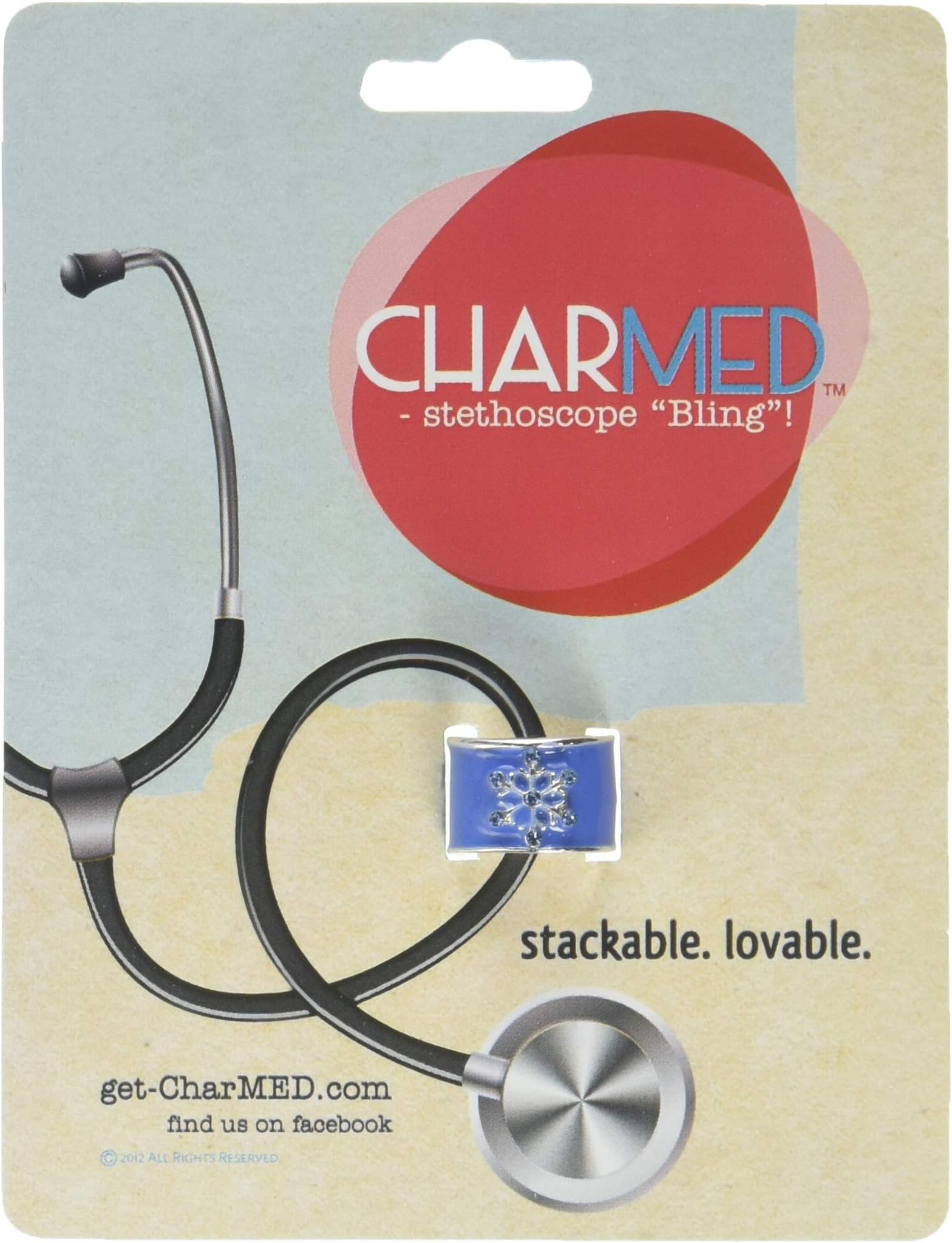 Charmed Crystal Stethoscope Charm, Snowflake
