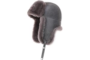 MUMCU'S LEATHER - LEATHER WANTS TO BE MUMCU'S Ushanka Aviator Trapper Leather Hat Men Women, Sheepskin Fur Russian Soviet Earflaps Hat, Warm Outdoor Winter Hat 2024