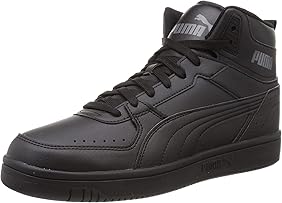 Amazon.com | Puma REBOUND JOY Sneaker, Black Black-Castlerock | Fashion  Sneakers