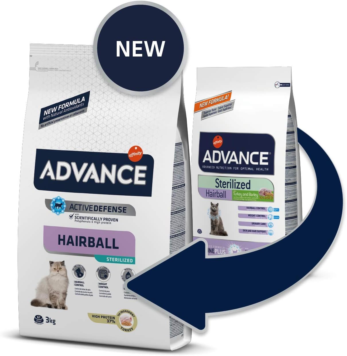 Advance Cat STERILIZED Hairball 3 kg, Black, 3 kg (Pack of 1) - Image 3