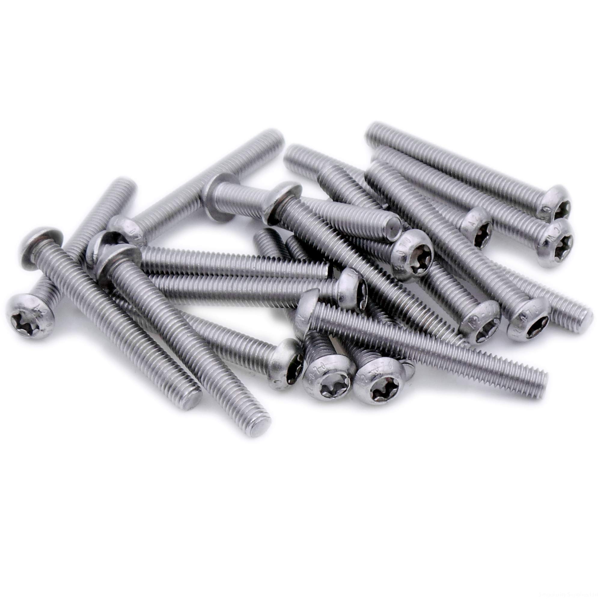 M6 (6mm x 16mm) TX Socket Button Machine Screw (Bolt) - Stainless Steel (A2) (Pack of 20)