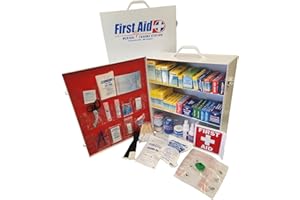 Rapid Care 3-Shelf First Aid Kit Cabinet, Class A+ ANSI/OSHA Compliant – 700+ Pieces – Wall Mountable Steel Cabinet – Serves up to 150 People