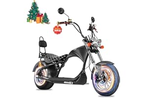 eAhora 2000W 37MPH Electric Motorcycle for Adults M1 2 Seater 40 Miles 60V 30Ah Full Suspension Dual Hydraulic Brakes Street Legal Electric Motorcycle