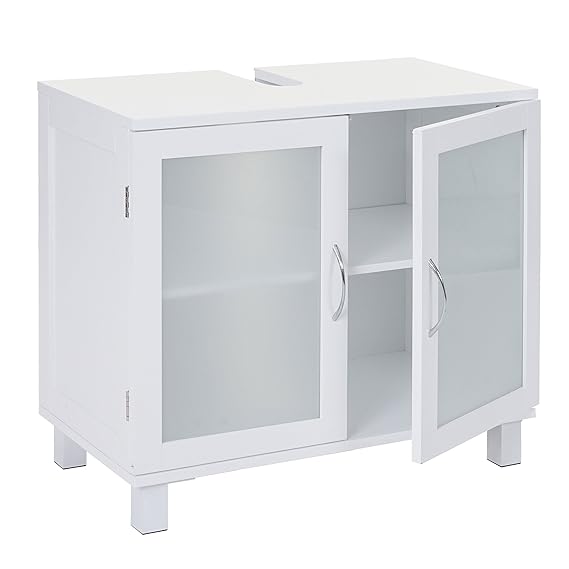 Mendler Waschbeckenunterschrank HWC-B42, Badschrank mit Staufach, 60x65x33cm weiß