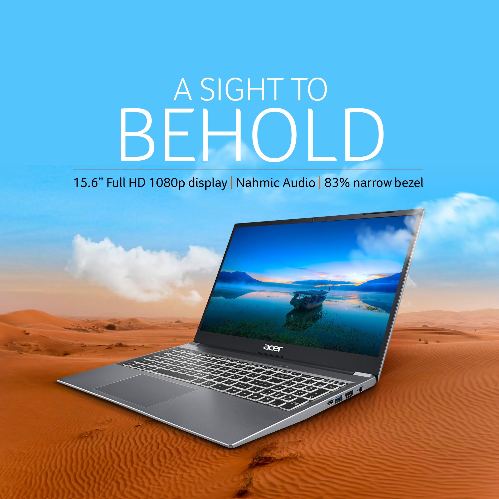 Acer Aspire Lite 15.6 inch Full HD display with narrow bezels