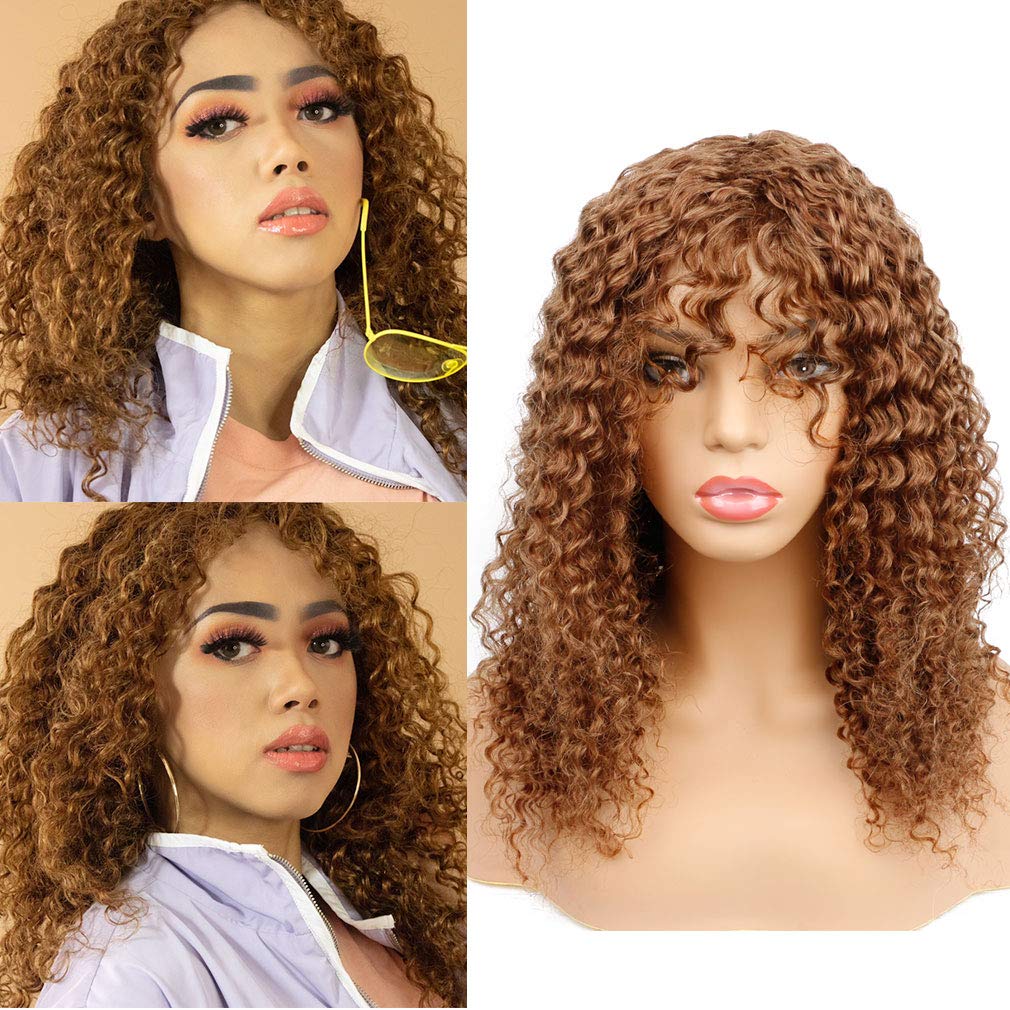 curly wig with bangs