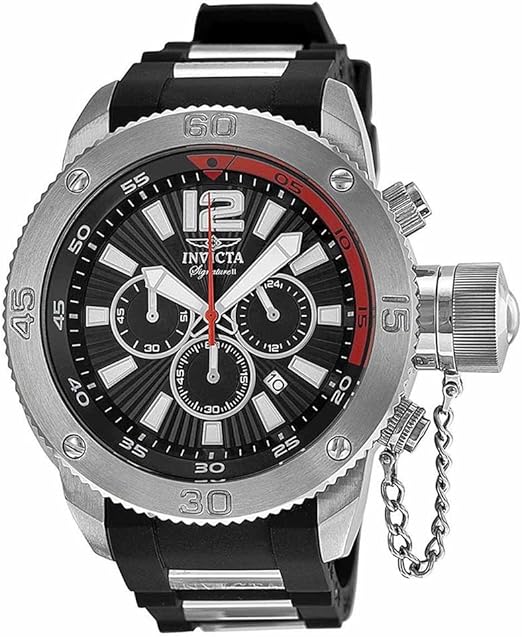 Amazon Com Invicta Signature Ii Russian Diver Black Dial Chronograph Mens Watch 7422 Invicta Watches