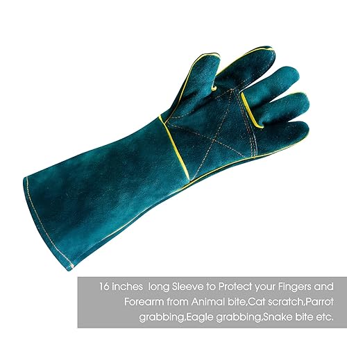 AOWPFVV Animal Handling Gloves Bite Proof Kevlar Leather for Dog