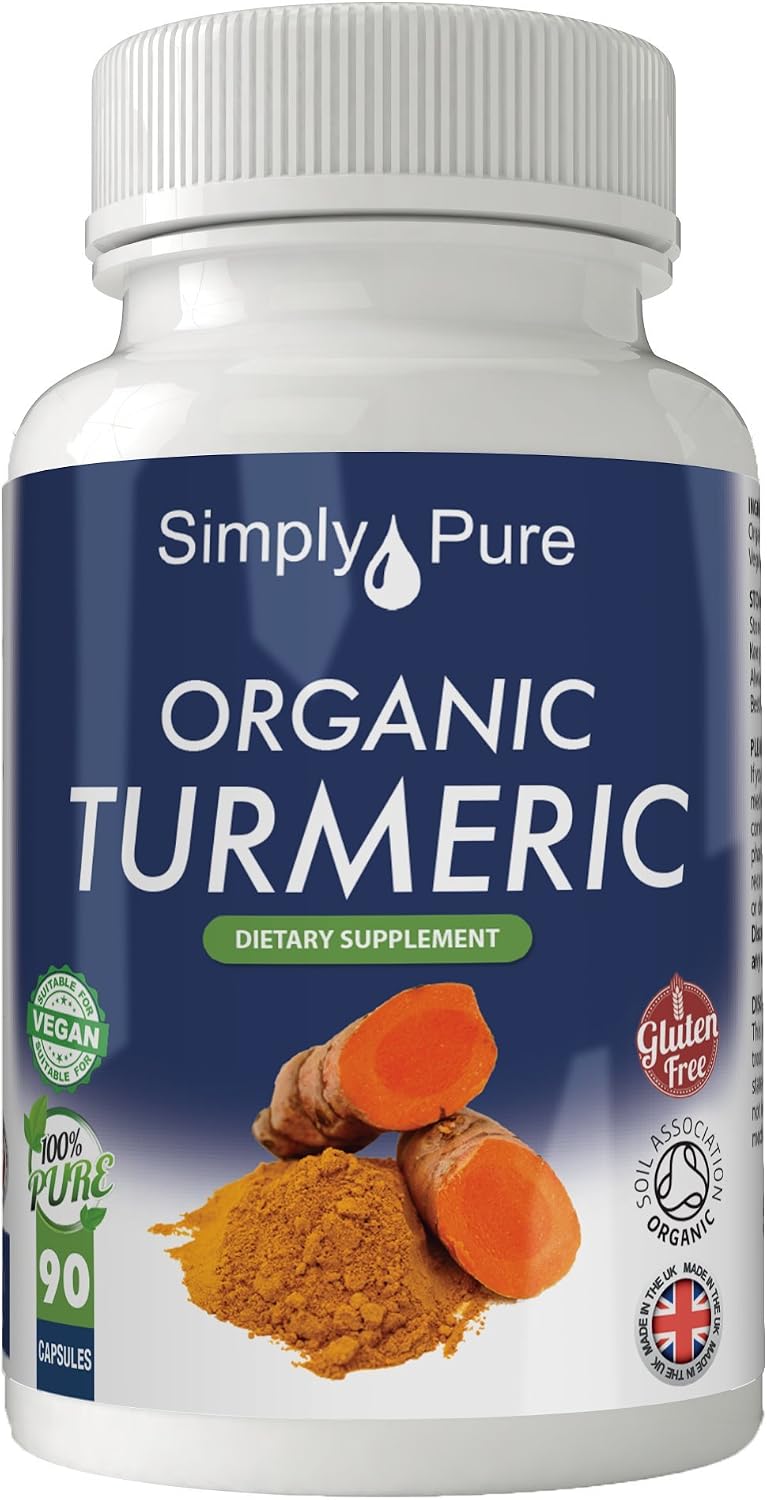 Simply Pure Organic Turmeric, 90 count (Pack of 1)
