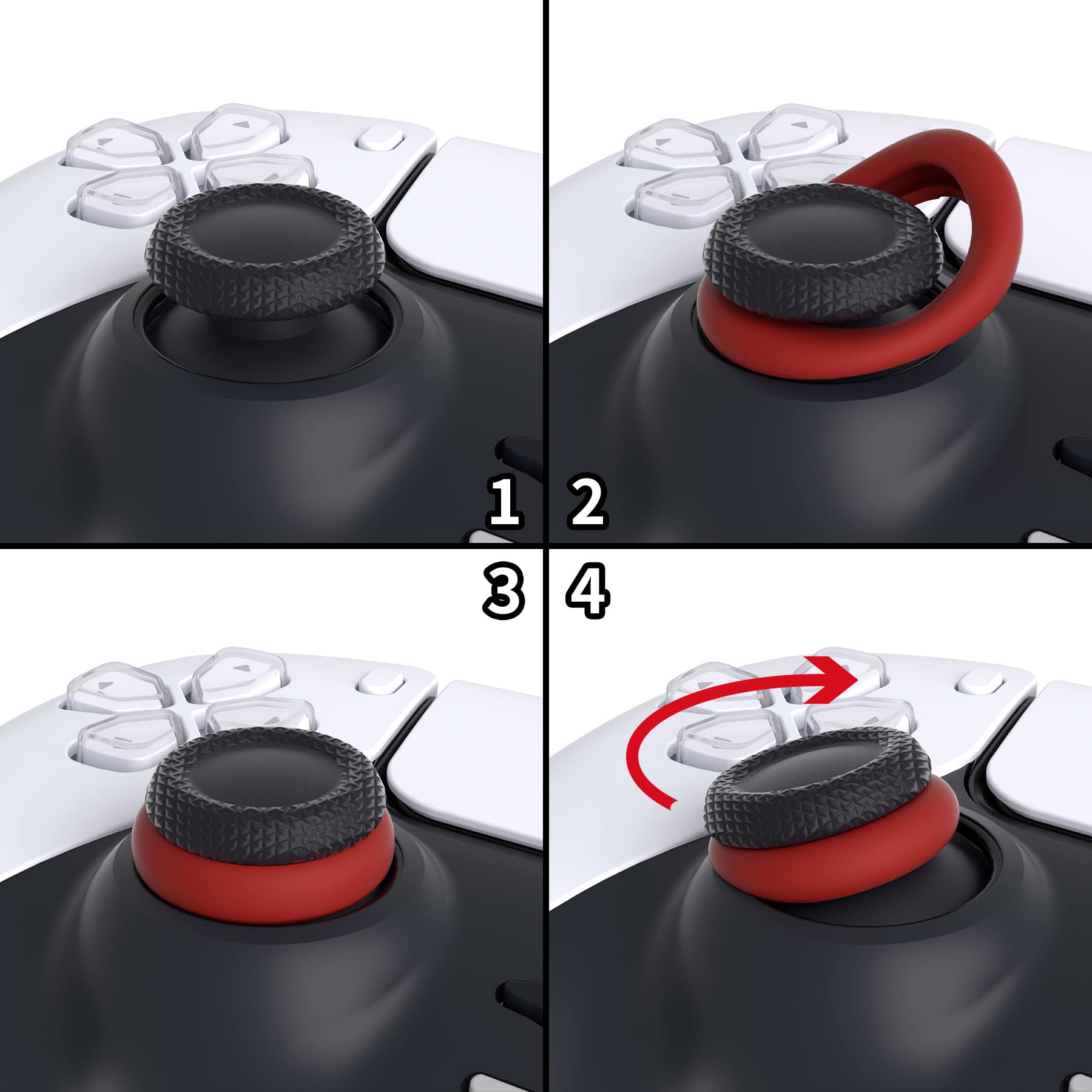 PlayVital 6 Pack Silicone Precision Rings for PS5, for PS4, for Xbox Series X/S, Xbox One, Xbox 360, for Switch 2 Pro, for Steam Deck - 3 Different Strengths, Aim Assist Target Motion Control Rings