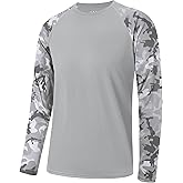 FISHEAL Long Sleeve Fishing Shirts for Men, UPF 50+ Camo Sun Protection Rash Guard, UV Shirt for Swimming Hunting Outdoor